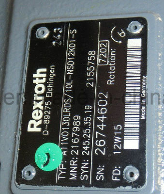 Bomba de pistão hidráulica da série A11vlo130rds para perfuração rotativa com óleo A4VG28-B